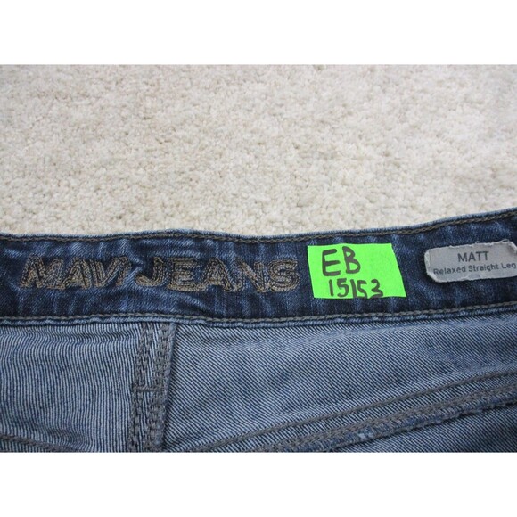 Mavi Jeans Mens 34 Blue Matt Relaxed Straight Leg Distressed Denim Casual 34x33 - Picture 7 of 14